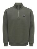Only & Sons Trui Onsdawson Reg Ls Half Zip High Neck 22039036 Groen Mannen Maat S