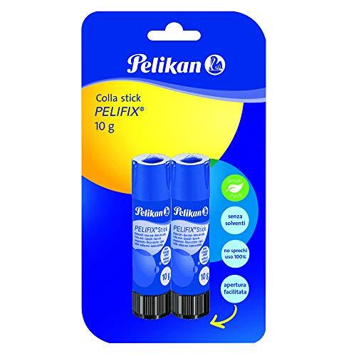 pelikan Pelifix Lijmstick, 10 g, transparante lijm, oplosmiddelvrij, wasbaar, veilig voor kinderen, school, werkpapier, karton en foto's, 2 stuks