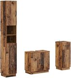 vidaXL - 3-delige badkamerkast set - HOORN - Oud hout