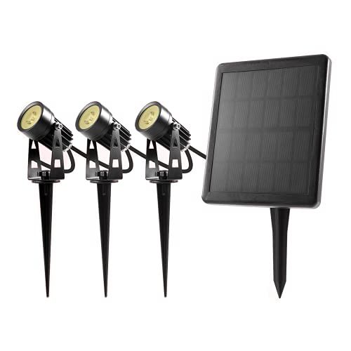 Solar LED Spotlights Outdoor Garden - Set of 3 - Warm White - IP65