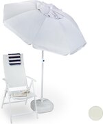 Relaxdays parasol 180 cm - zonnescherm - tuinparasol - kantelbaar - in hoogte verstelbaar - antraciet