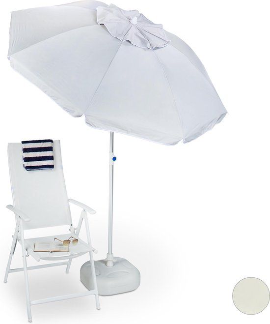 Relaxdays Parasol 180 cm - Antraciet - Kantelbaar & In Hoogte Verstelbaar