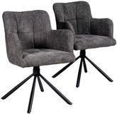 Weber Industries Set van 2 MILA draaibare eetkamerstoelen / Donkergrijs
