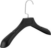 Intirilife Kleerhangers van universeel, zwart, 20 brede kunststof kleerhangers met antislip oppervlak, inkeping, 39 x 4 x 15 cm, kledinghanger, kleding, kostuum, jas