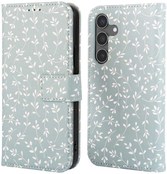 imoshion Design Bookcase voor de Samsung Galaxy S24 - Smoke Green Flowers