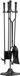 Blacksmith Ensemble d'outils pour cheminée 5 pièces avec support, pince, pelle à cendres, brosse et tisonnier