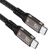 Allteq USB C kabel | Laadsnelheid 48V / 5A / 240 watt | USB4 | 40 Gb/s | 8K | Type C naar C | Male to male | Power delivery | Snelladen | E-Marker IC chip | Zwart | 0.5 meter