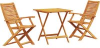 vidaXL Opvouwbare Bistroset 3-delig Bruin Massief Acacia Hout