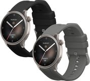 kwmobile 2x horlogebandjes geschikt voor Huami Amazfit Balance A2286 bandje - Smartwatch bandjes van TPU - Activity tracker horloge band in zwart / grijs