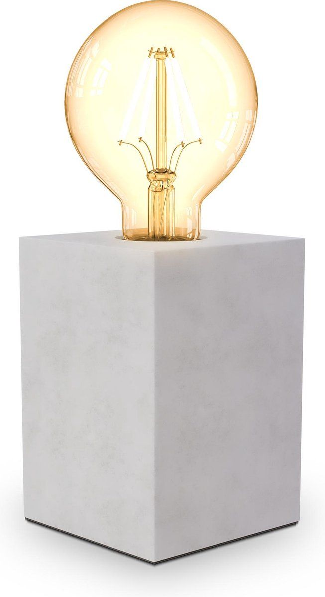 B.K.Licht - Scandinavische Tafellamp - beton - grijs - E27 - 9x9x13 cm