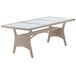 Casaria Polyrattan Tafel – Veiligheidsglasblad 190x90x74 cm – Beige