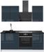 Vicco Eenpersoonskeuken Fame-Line, Donkerblauw hoogglans/Wit, 190 cm zonder werkblad