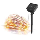 EMOS Micro-led-lichtketting met zonnepaneel, 120 nano-ledlampen, warmwit, koperdraad, 12 + 3 m, voor buiten, weerbestendige verlichting voor romantische momenten