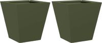 vidaXL Jardinière 2 pcs 30x30x30 cm acier vert olive