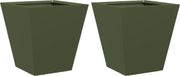 vidaXL Jardinière 2 pcs 30x30x30 cm acier vert olive