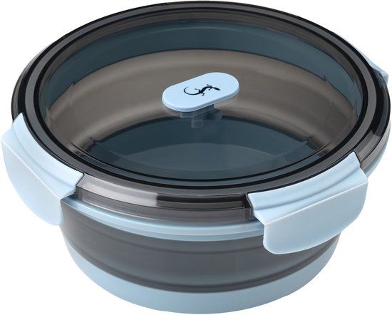 Lurch Up&Down vouwbare lunchbox vierkant uit silicone/PP blauwgrijs 700ml