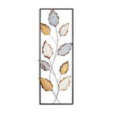 Handgemaakte decoratieve metalen muuraccessoire, 32 x 90 cm, 100% metaal (1,5 mm), uniek handgeschilderd ontwerp, perfect voor huisdecoratie en persoonlijke touch