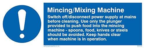 Viking Signs Viking Signs MM190-L15-1M Mincing/Mixing Machine Regels Sign, 1 mm Semi-Rigid Kunststof, 50 mm x 150 mm