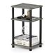Furinno Just 3-Tier Turn-N-Tube bijzettafel, bijzettafel, nachtkastje, Frans eiken/zwart