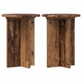 vidaXL Plantenstandaard 2 stuks Oud hout Ø29,5 x 40 cm Bewerkt hout