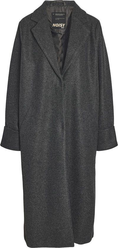 Noisy may Jas Nmcaddy L/s Long Coat Fwd Noos 27031306 Dark Grey Melange - L