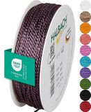 Halbach Seidenbänder Premium koord (donker lila), breedte 2 mm, lengte 50 m, Made in Germany & Öko-Tex gecertificeerd, glanzend satijnen koord van acetaat