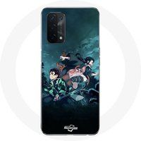 Maniacase Hoesje voor Oppo A74 5G Demonendoder Tanjiro en Nezuko