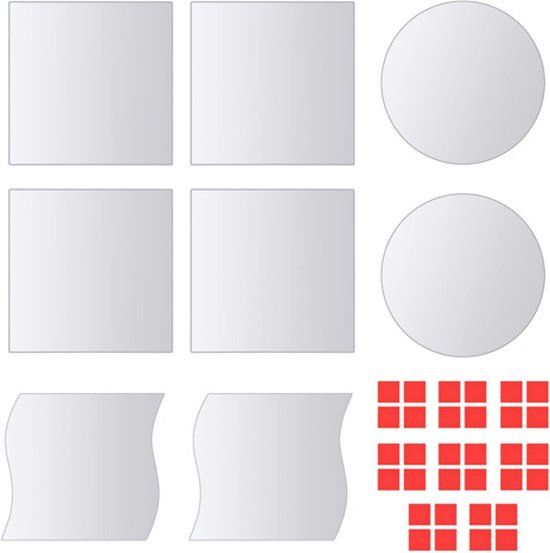 vidaXL Spiegeltegels 16 stuks Rechthoek Glas Zilver Modern