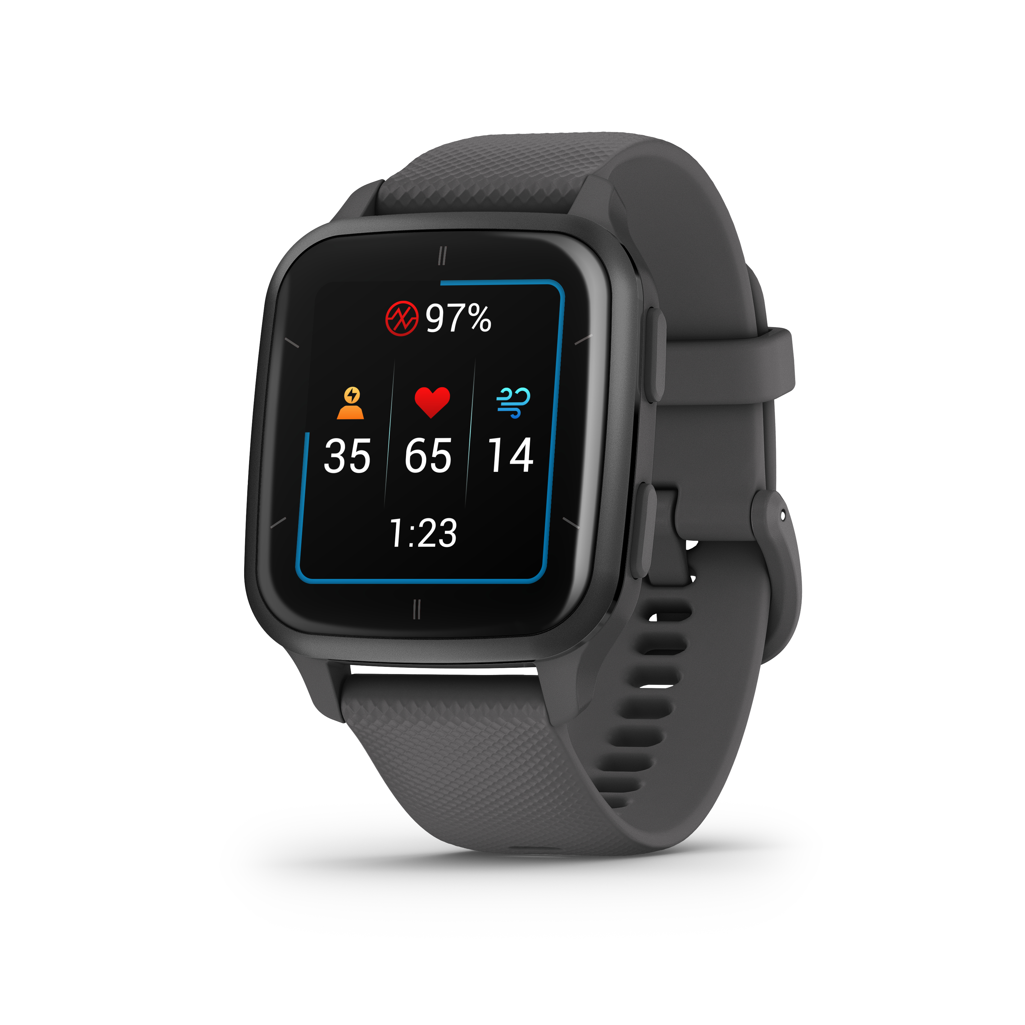 Garmin Venu Sq 2 Smartwatch - 1.4" AMOLED Display - GPS - Black/Grey