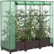 Maison Exclusive - Lit de jardin surélevé avec housse de serre, aspect rotin, 120x40x123 cm