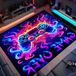 Tapis de sol en flanelle sans marque - Tapis de jeu - Décoration de chambre - Dos antidérapant - 100 x 120 cm - Bleu Violet