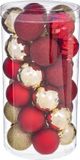 Merkloos / Sans marque Jja Showroom And Head Office 60x stuks kerstballen mix rood/champagne glans en mat kunststof diameter 6 cm