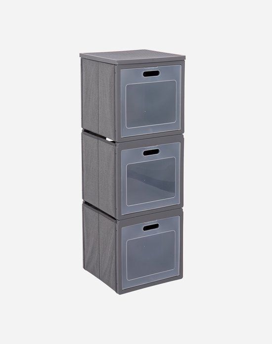 Bo-Camp - Beaver Opvouwbare Opbergkast - Grijs - 90x30x30cm