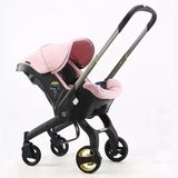 Corvance B.V. Poussette 4-en-1 - Landau - Poussette - Pliable - Poussette de voyage légère - Siège réglable - Pare-soleil - Rose