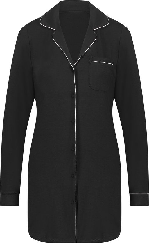 Hunkemöller Dames Nachtmode Nachthemd Jersey Essential - Zwart - maat M