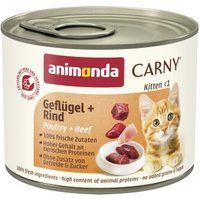 animonda Carny natvoer kat kitten Gevogelte en rund 24x200 g
