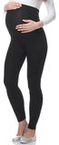 Be Mammy BE-Leggings-02 Dames Zwangerschapsleggings - Lang - Viscose - Elasthan - Zwart - L