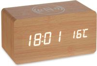 Giftdecor Tafelklok/wekker Josimity - beige - MDF - 15x7 cm