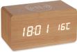 Giftdecor Tafelklok/wekker Josimity - beige - MDF - 15x7 cm