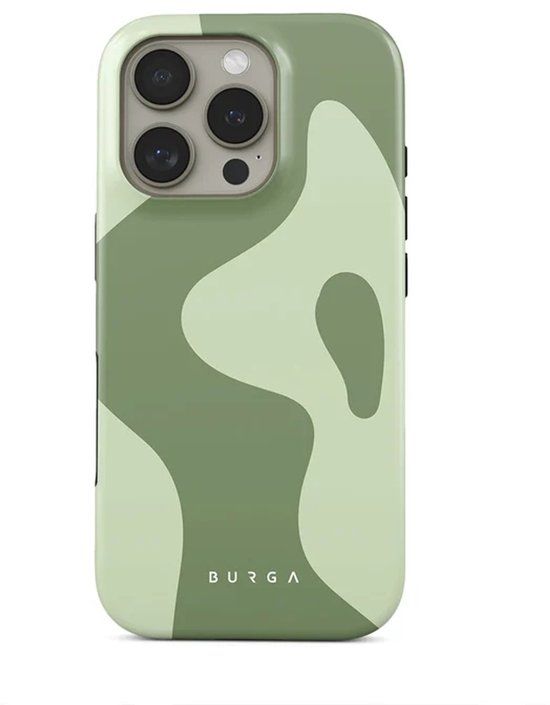 Burga Tough Backcover MagSafe geschikt voor iPhone 16 Pro - Groen Camouflage