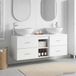 Maison Exclusive - Ensemble de 3 meubles de salle de bain, blanc, 129 x 44,5 x 80 cm