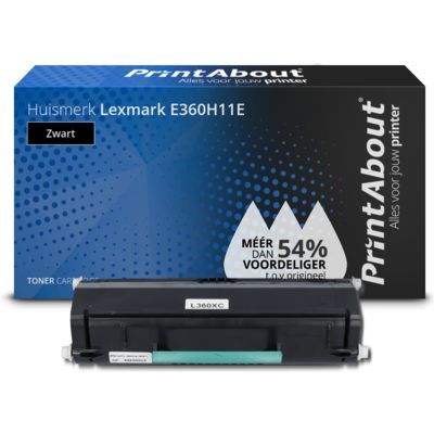 PrintAbout Huismerk Lexmark E360H11E Toner Zwart Hoge capaciteit - Compatibel