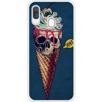 Ice cream skull blue bedrukt siliconen hoesje compatibel met Galaxy A40