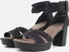 Rieker T60 Sandalen met hak zwart Nubuck - Dames - Maat 41