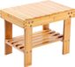 Merkloos Bamboe Petit Siège Tabouret pour enfants, repose-pieds Tabouret de rasage, étagère de rangement, durable léger et antidérapant