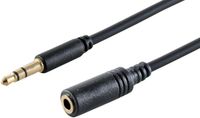 1aTTack.de 1x 1,5m - Zwarte AUX-audioverlengkabel 3,5 mm TRS-kabel met vergulde connectoren - Voor hoofdtelefoons, luidsprekers en andere audioapparaten