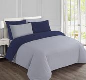 VISION home VISION Flanel - Dekbedovertrekset - 200 x 200 cm - Grijs/Blauw