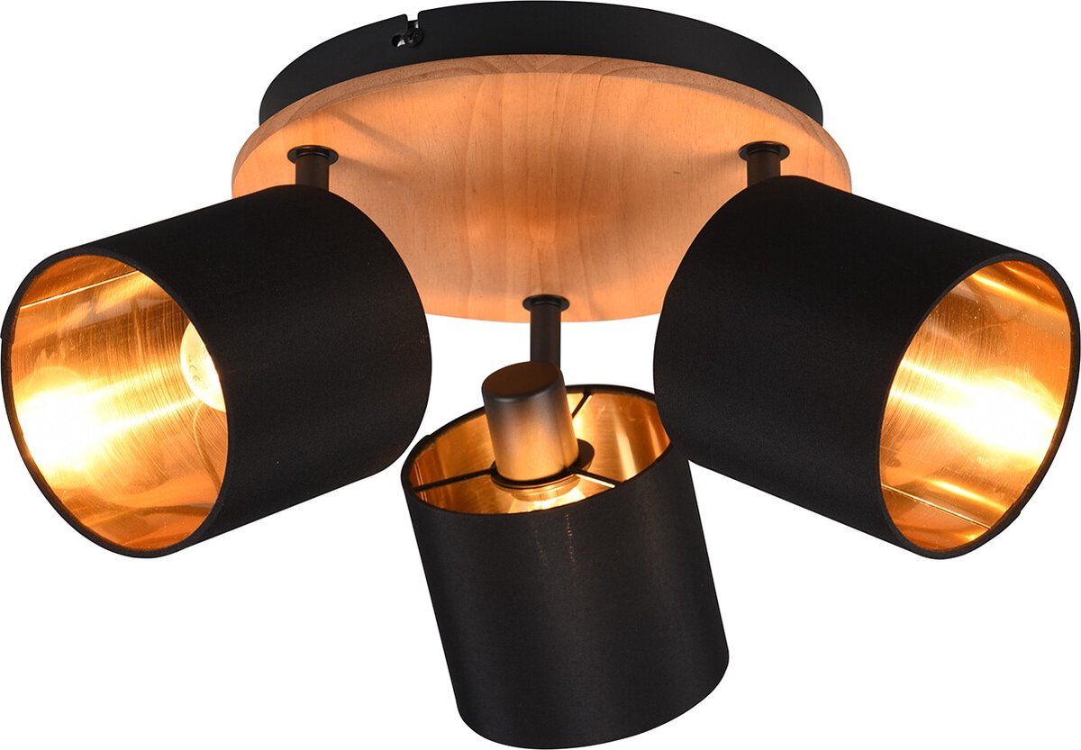 Reality LED Plafondspot - 3-lichts - Rond - Bruin - Aluminium - E14