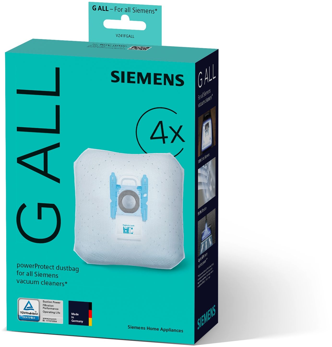 Siemens VZ41FGALL - Stofzuigerzakken - 4 stuks