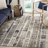 Safavieh Boho Chic Geweven Vloerkleed voor Binnen, Monaco Collectie, MNC216, in Grijs & Multi, 155 X 231 cm